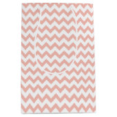Chevron Zig Zag Pattern Sand Roos White Scandi Medium Cadeauzakje (Voorkant)