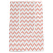 Chevron Zig Zag Pattern Sand Roos White Scandi Medium Cadeauzakje (Achterkant)