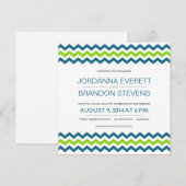 Chevron Zig-Zag Square Wedding Invitations Kaart (Voorkant / Achterkant)