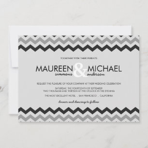 Chevron Zig Zag Wedding Invitations Kaart
