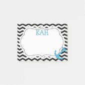 Chevron Zigzag Anchor Monogram Post-it Notes (Voorkant)