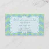 Chevron zigzag blue visitekaartje (Achterkant)