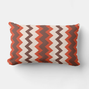 Chevron zigzag design natuurlijk rood roze bruin kussen