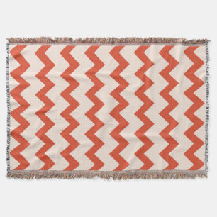 Chevron zigzag design natuurrood roze deken