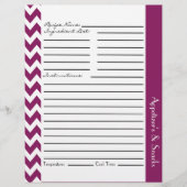 Chevron Zigzag Feuilles de Recette Striped - Plum (Devant)