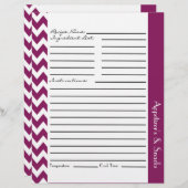 Chevron Zigzag Feuilles de Recette Striped - Plum (Devant / Derrière)