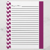 Chevron Zigzag Feuilles de Recette Striped - Plum (Dos)