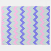 Chevron zigzag ijsblauwe roze kobalt fleece deken (Voorkant (Horizontaal))