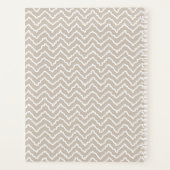 Chevron Zigzag Ondulé Beige Et Blanc Avec Nom (Dos)