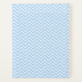 Chevron Zigzag Ondulé Bleu Et Blanc Avec Nom (Dos)