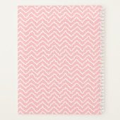 Chevron Zigzag Ondulé Rose Et Blanc Avec Nom (Dos)