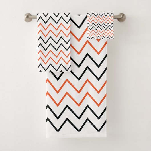 Chevron Zigzag Orange Noir (En situation)