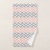 Chevron Zigzag Orange Noir (Serviette à main)
