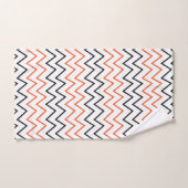 Chevron Zigzag Orange Noir (Serviette à main)