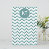 Chevron ZigZag patroon in Mint Green Briefpapier (Staand voorkant)