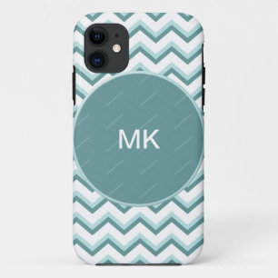 Chevron ZigZag patroon in Mint Green iPhone 11 Hoesje