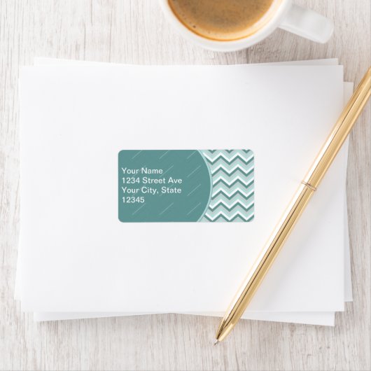 Chevron ZigZag patroon in Mint Green Etiket (Insitu)