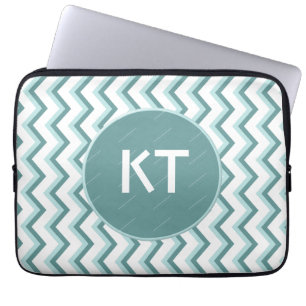 Chevron ZigZag patroon in Mint Green Laptop Sleeve