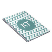 Chevron ZigZag patroon in Mint Green Notitieboek (Rechterzijde)