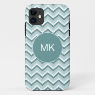 Chevron ZigZag Patroon in Mint Groen - Gepersonali iPhone 11 Hoesje