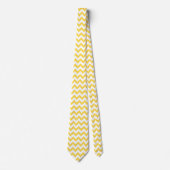 Chevron ZigZag Pattern Mustard Yellow White Chic Stropdas (Voorkant)