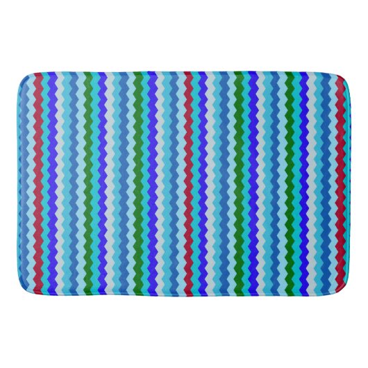 Chevron zigzag Pattern Zee Glass Bath Mat (Voorkant)
