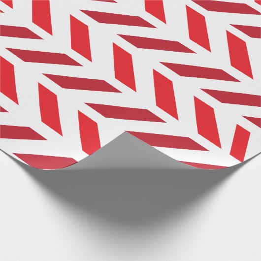 Chevron Zigzag Red Maroon Stripe Pattern Cadeaupapier (Hoek)