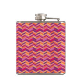 Chevron zigzag roze oranje heupkolf heupfles (Achterkant)