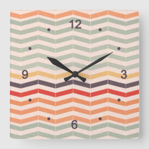  Chevron Zigzag Stripes Vierkante Klok