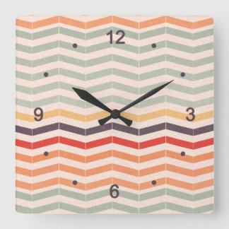 Chevron Zigzag Stripes Vierkante Klok