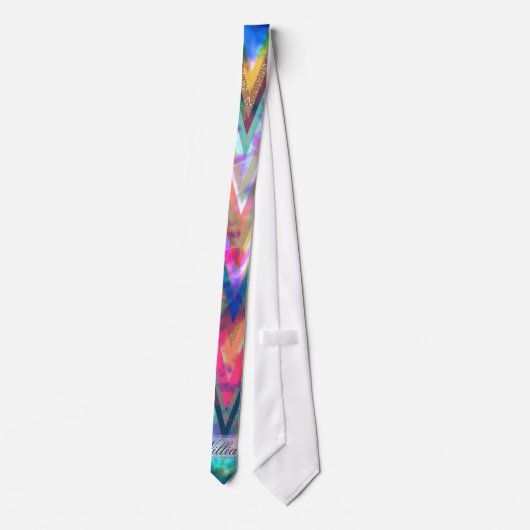 chevron zigzag teinte cravate parties scintillant  (Dos)