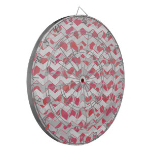 ChevronDalmatische Roze en Witte Dartbord