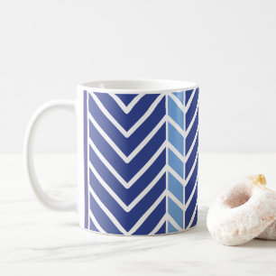 Chevronpatroon Blauw Koffiemok