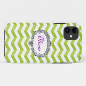 Chevrons 3D Vert /Blanc coque iphone ajouter votre (Dos (Horizontal))