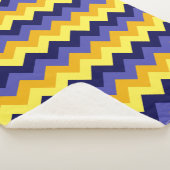 Chevrons bleu jaune or Petite couverture Sherpa (3/4)