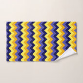 Chevrons bleu jaune or serviette à main (Serviette à main)