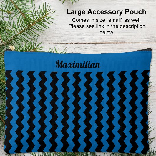 Chevrons Bleus et Noirs - Grand sac d'accessoires