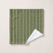 chevrons d'olives sombres (Gant de toilette)