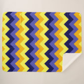 Chevrons d'or jaune bleu Grosse couverture Sherpa (Devant (Horizontal))