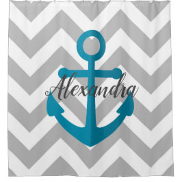 Chevrons en Anchor Douchegordijn