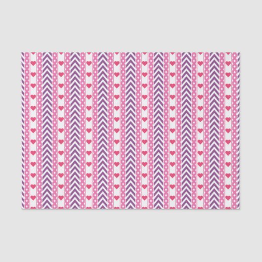 Chevrons en harten Patroon Tissue Paper Tissuepapier (Voorkant)