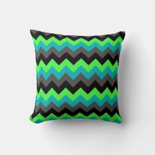 Chevrons Ombre Noir Lance Oreiller