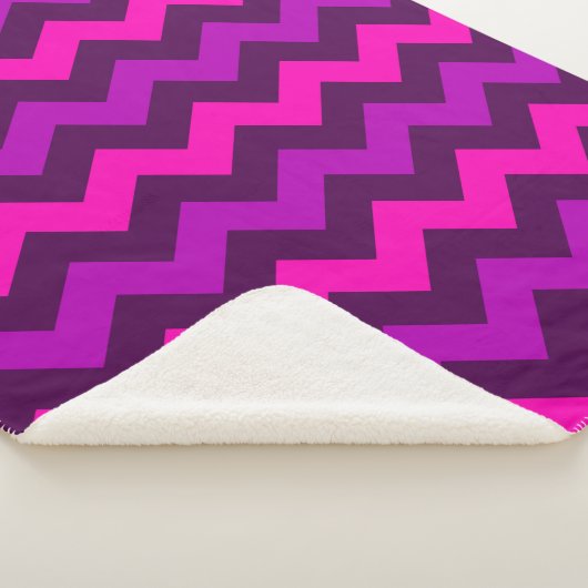 Chevrons Rose violet mou Grosse couverture Sherpa (3/4)