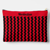 Chevrons rouges et noirs - Grand sac d'accessoires (Verso)