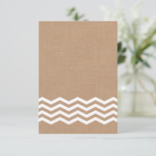 Chevrons sur Burlap RSVP (Debout devant)