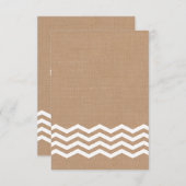 Chevrons sur Burlap RSVP (Devant / Derrière)