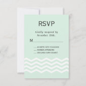 Chevrons sur Chalkboard RSVP en menthe (Dos)