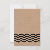 Chevrons très noirs sur Burlap RSVP (Devant)