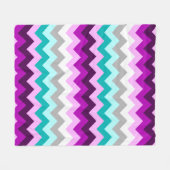 Chevrons Turquoises violets - Couverture en polair (Devant (Horizontal))