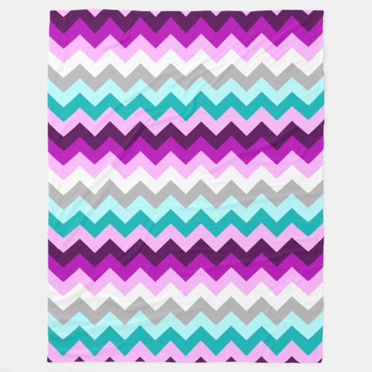 Chevrons Turquoises violets Grosse couverture en p (Devant)